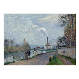 Plakat Camille Pissarro "Oise w pobliżu Pontoise w pochmurną pogodę" - reprodukcja