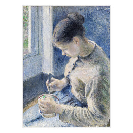 Plakat Camille Pissarro Młoda kobieta przy kawie. Reprodukcja