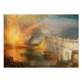 Plakat samoprzylepny William Turner "Pożar Izby Lordów i Izby Gmin" - reprodukcja