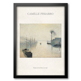 Obraz w ramie Camille Pissarro "Wyspa Lacroix Rouen we mgle" - reprodukcja z napisem. Plakat z passe partout