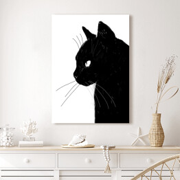 Obraz na płótnie Ilustracja - czarny kot 