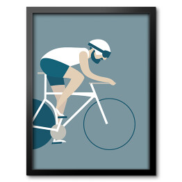 Obraz w ramie Wyścig kolarski - ilustracja
