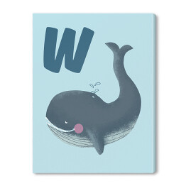 Obraz na płótnie Alfabet - W jak wieloryb
