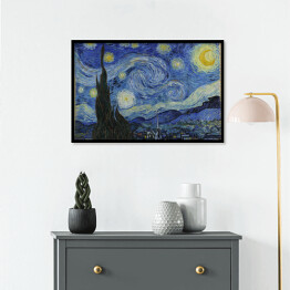 Plakat w ramie Vincent van Gogh "Gwiaździsta noc" - reprodukcja
