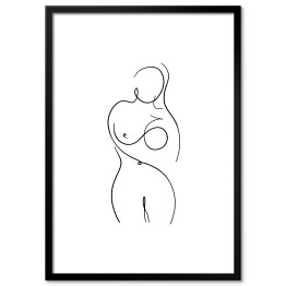 Plakat w ramie Kobiecy akt w minimalistycznym stylu