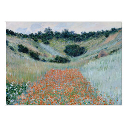 Plakat Claude Monet "Pole maków w Hollow w pobliżu Giverny" - reprodukcja