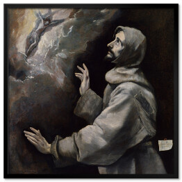 Plakat w ramie El Greco "Św. Franciszek otrzymujący stygmaty" - reprodukcja