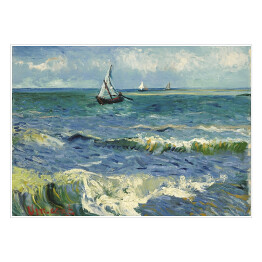 Plakat Claude Monet "Połów ryb przy plaży w St. Maries" - reprodukcja