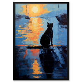 Plakat w ramie Kot à la Claude Monet