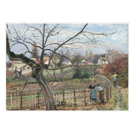 Plakat samoprzylepny Camille Pissarro Przy płocie. Reprodukcja