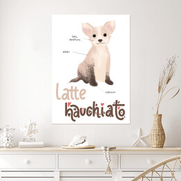 Plakat samoprzylepny Kawa z psem - latte hauchiato