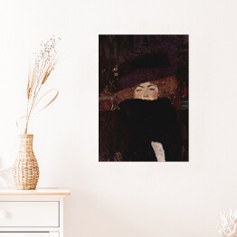 Plakat samoprzylepny Gustav Klimt "Kobieta w kapeluszu i boa z piór" - reprodukcja
