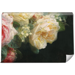 Fototapeta samoprzylepna Różowe i herbaciane róże w pełnym rozkwicie