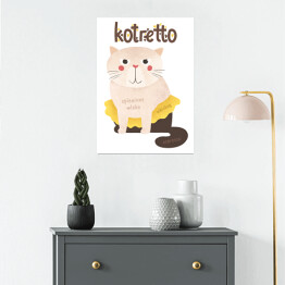 Plakat Ilustracja - kotretto - kocie kawy