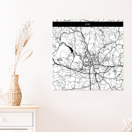 Plakat samoprzylepny Mapy miast świata - Brno - biała