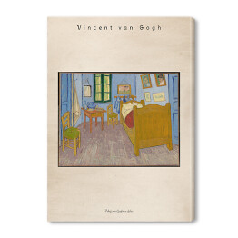 Obraz na płótnie Vincent van Gogh "Pokój van Gogha w Arles" - reprodukcja z napisem. Plakat z passe partout