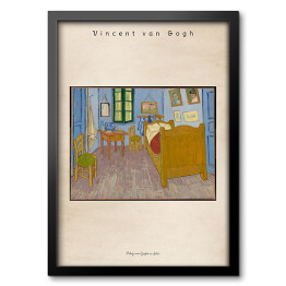 Obraz w ramie Vincent van Gogh "Pokój van Gogha w Arles" - reprodukcja z napisem. Plakat z passe partout