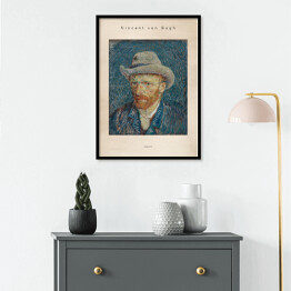 Plakat w ramie Vincent van Gogh "Autoportret" - reprodukcja z napisem. Plakat z passe partout