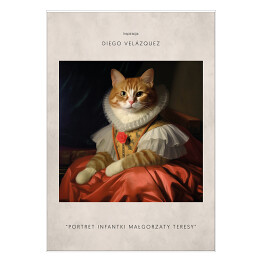 Plakat Portret kota inspirowany sztuką - Diego Velazquez "Portret Infantki Małgorzaty Teresy"