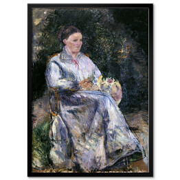 Plakat w ramie Camille Pissarro Julie Pissarro w ogrodzie. Reprodukcja