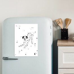 Magnes dekoracyjny Radosny dalmatyńczyk - minimalistyczna ilustracja