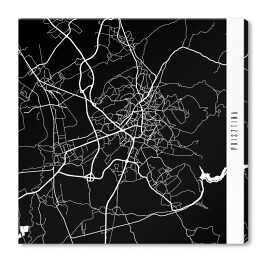 Obraz na płótnie Mapa miast świata - Prisztina - czarna
