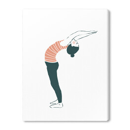 Obraz na płótnie Kobieta ćwicząca jogę - ilustracja na jasnym tle