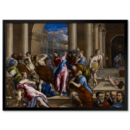 Plakat w ramie El Greco "Wypędzenie przekupników ze świątyni" - reprodukcja