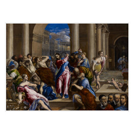 Plakat samoprzylepny El Greco "Wypędzenie przekupników ze świątyni" - reprodukcja