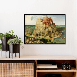 Plakat w ramie Pieter Bruegel Starszy "Wieża Babel" - reprodukcja