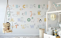 Fototapeta winylowa zmywalna Pastelowy dziecięcy alfabet
